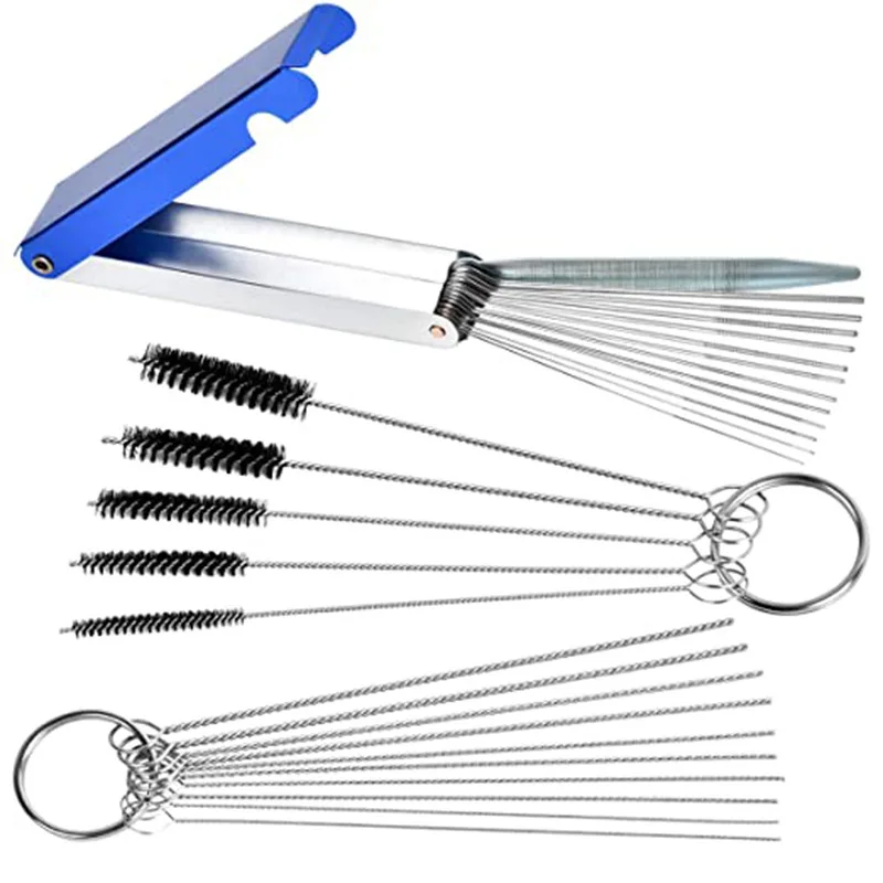 Carburetor Carbon Dirt Jet Remove Cleaning Needles Brushes Cleaner Tools for A - £11.10 GBP