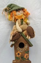Autumn Fall Accents Scarecrow With Birdhouse Yard Decor 17&quot; - £36.39 GBP