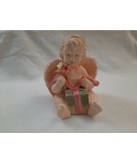 Russ Berrie #15706 &quot;ANGELS OF LOVE&quot; Rose Pink Figurine - Angel With Present - £4.72 GBP