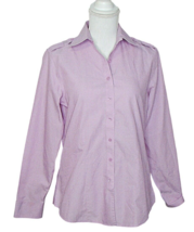 Coldwater Creek No Iron Button Up Collared Shirt Womens Size Small 6/8 Lavender - £12.31 GBP