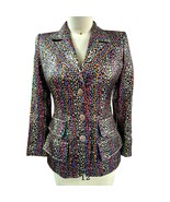 Vintage 80s Carlisle Rainbow Metallic Brocade Blazer Sz 6 - Colorful &amp; F... - $196.02