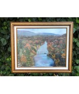 STABILE Original 1960s MODERN IMPRESSIONIST LANDSCAPE New England Bridge... - €833,57 EUR