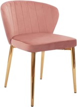 Canglong Mid Century Pink Set Of 1 Velvet Side Chair With Metal Legs. - £109.45 GBP