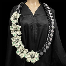Graduation Party Money Lei Flower Black And Sparkle Silver Four Braided ... - $84.15