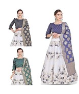 Lehenga Choli &amp; Dupatta Jacquard Wedding Party Fashion Free Size (SemiSt... - £33.52 GBP