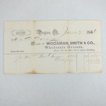 Antique 1866 Wogaman Smith Co Wholesale Grocer Dayton Ohio Receipt Invoi... - $19.99