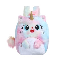 Cute Unicorn Backpack Girls Plush Colorful Cartoon Bookbags School Bags Gift For - £24.16 GBP