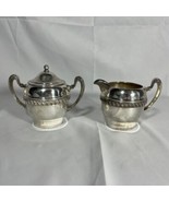 Vintage World Silver On Copper Plated Sugar Bowl &amp; Creamer Set Ornate Ha... - $28.63 CAD