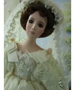 1990s Seymour Mann Connoiseur bride doll, 17&quot; WHITE LACED RIBBONS LONG T... - $63.62 CAD