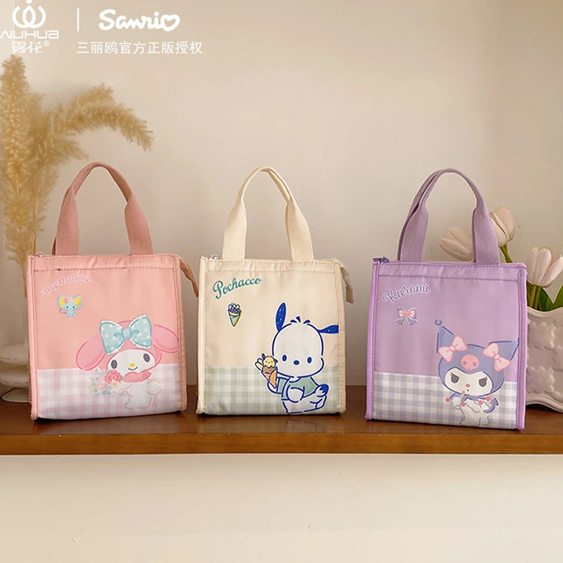 Kawaii Sanrio Hello Kitty Handbag Kuromi Anime Cartoon Student Portable - £14.38 GBP