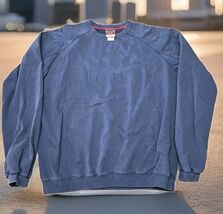 Champion Vtg Crewneck Sweatshirt Mens Size Large Blue Embossed Sports - $32.67
