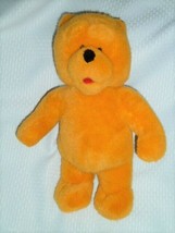 Liberty Toy Co. 13 inch yellow teddy bear plush stuffed animal 1998 Red ... - £15.45 GBP