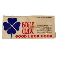 Wright &amp; McGill Eagle Claw Good Luck Hook 24K Gold Plated USA New Old Stock - £5.61 GBP