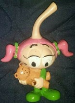 Vintage The Snorks Casey Kelp Holding Teddy Bear Girl Figurine With 2 Ponytails - £11.86 GBP