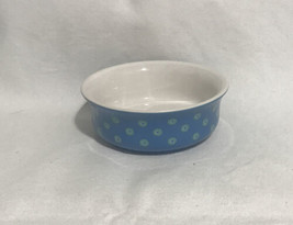 Shallow Stoneware Blue Bowl with Decorations B4 - $6.92