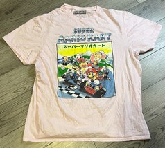 Super Nintendo Men&#39;s Super Mario Kart Short Sleeve Pink T-Shirt Size Large - £7.34 GBP