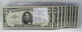1963 $5 Red Seal U.S. Notes 9 Consecutive VCH-GEM CU PC-406 - $555.49