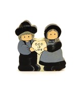 Amish Couple Cutout Plaque/Figurine, &quot;God Is Love&quot;, Shelf or Wall, Hand ... - $13.37 CAD