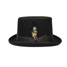 Bruno Capelo Formal Top Hat Australian Wool 5 Inch High Crown Top100 Black image 5