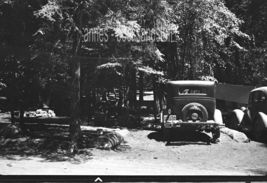 BLACK &amp; WHITE NEGATIVE * snapshot parked car ATLAS TIRES cover on spare ... - $7.95