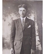 RPPC Handsome Dapper Young Gentleman in Tie Portrait Postcard AZO c1904-... - $7.99