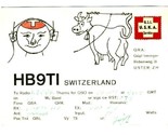 1959 QSL Uster Switzerland HB9TI Swiss Cow Antenna - $11.88