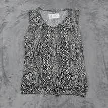 Worthington Shirt Womens S Multicolor Animal Print Sleeveless VNeck Tank Top - £17.87 GBP