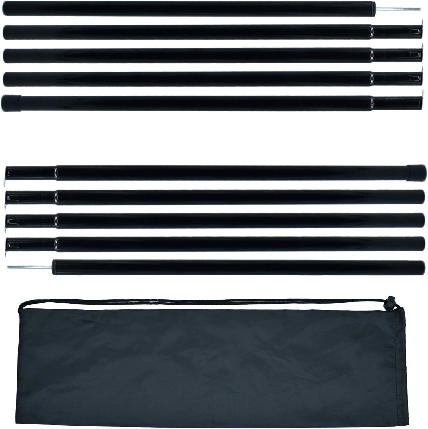 Adjustable Tent Poles Steel Rods For Tarp Canopy Camping Replacement Set... - $31.94