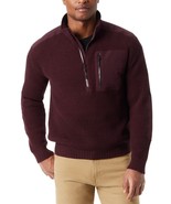 Bass Outdoor Sweater Men&#39;s Small Burgundy Quarter-Zip Long Sleeve Pullov... - €34,67 EUR