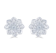 1/6CTTW Diamond Floral Cluster Stud Earring in Sterling Silver by Fifth and Fine - £31.86 GBP