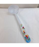 Melamine Ware ladle spoon floral tulips flowers scoop hard plastic white... - $15.33 CAD