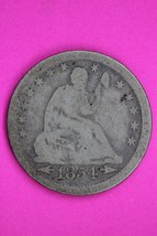 1854 P Seated Liberty Silver Quarter Guaranteed Authentic &amp; Genuine Coin... - $474.79 MXN