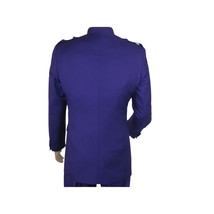 Mens Apollo  King  Banded Collarless suit Chinese Mandarin Wide leg AG95 Purple image 6