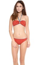 NWT MARC JACOBS swimsuit XL bikini gingham checked bandeau strapless rings HOT - £73.65 GBP