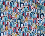 Cotton Beach Huts Summer Vacation Ocean Nautical Fabric Print by Yard D4... - $12.95