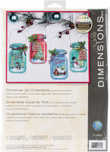 Dimensions Counted Cross Stitch Kit 7.5&quot;-Christmas Jar Ornaments - £17.60 GBP
