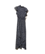 1. State Womens Blouson Dress Blue Floral Smocked Maxi Cap Flutter Sleev... - £31.54 GBP