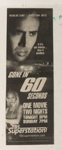 Gone In 60 Seconds Vintage Print Ad Nicholas Cage Angelina Jolie TPA20 - £5.19 GBP