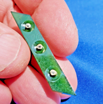 Antique Deco Jade Diamond Bar Pin 9k Gold Elegant Sophisticated Victoria... - $1,610.25