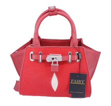 Genuine Stingray Skin Wing Handbag / Shoulder Bag Women Red - £223.39 GBP