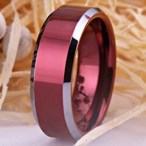 Classic Red Tungsten Rings New Ring For Men Wedding Anniversary Rings For Women  - £29.78 GBP