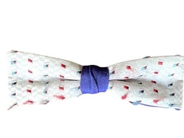 Beau Clip Mens Bow Tie Navy Red Gray Rayon Clip On Vintage 1940s USA - $23.76