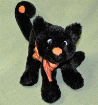 GUND BLACK CAT FRIGHTY NIGHT SCAREDY CAT STUFFED ANIMAL Orange Pumpkin &amp;... - £17.26 GBP