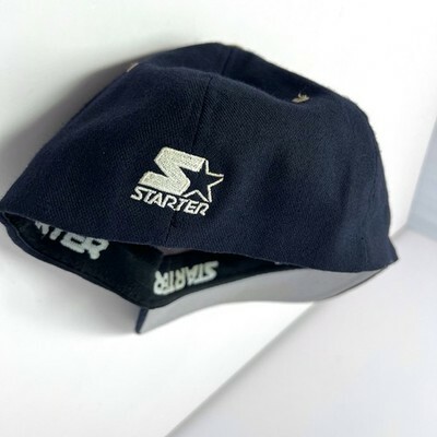 Vintage Notre Dame Starter Hat Starfit Fitted Hat 7-7 3/4” Wool Blend Navy Cap Item image 5