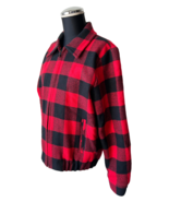 Pendleton Buffalo Plaid Red Black Wool Zip Front Bomber Jacket - Women&#39;s M - $1,807.80 MXN
