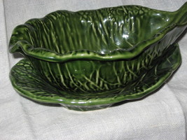 VTG Cabbage Leaf Gravy Boat and Drip Plate Set-Embossed-Classic-P262 B &amp; C - £33.57 GBP