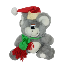 Creations From TL Toys Christmas Mouse Scarf Santa Hat Plush Stuffed Animal 10&quot; - £25.92 GBP