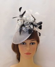 FASCINATOR, Silver Grey Hat MOTHER Of BRIDE and Groom hat Wedding Church... - $53.70