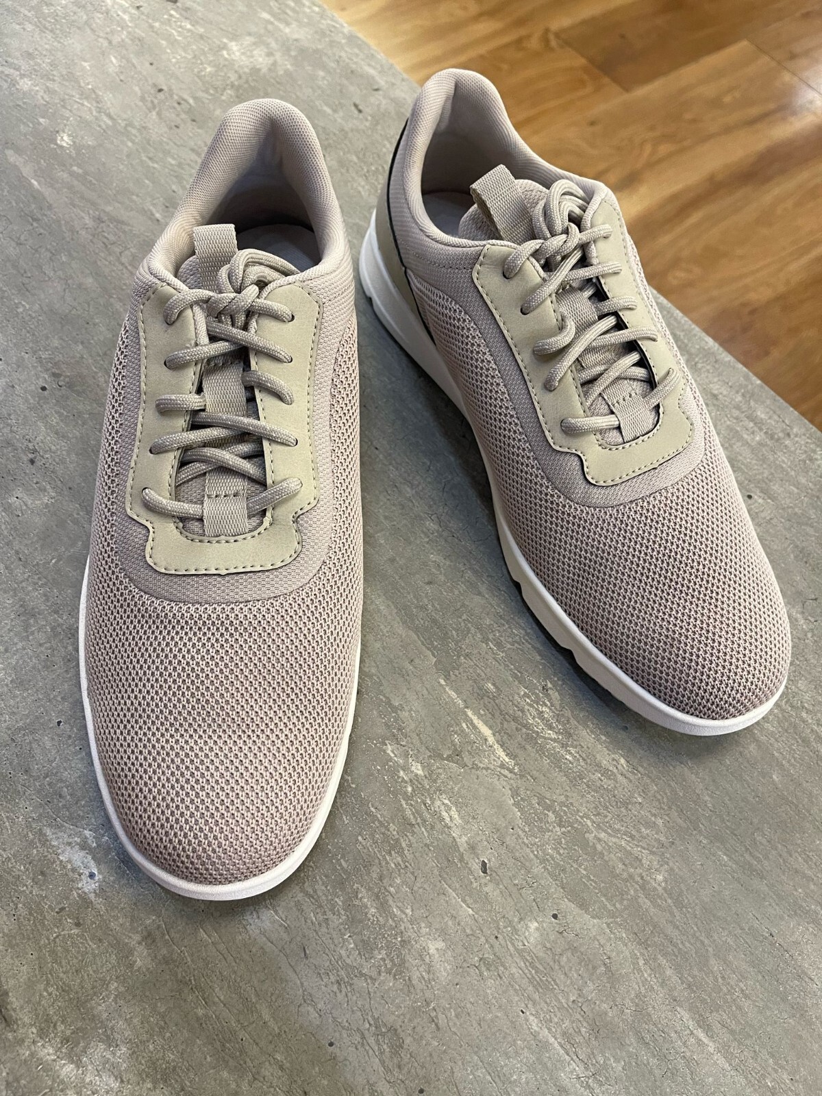 TIMBERLAND MEN&#39;S PARKER STREET LOW LACE SNEAKER LIGHT TAUPE KNIT A6BYP-EX1 - $139.99