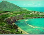 Birds Eye View Hanauma Bay Beach Honolulu Hawaii HI UNP Chrome Postcard G6 - $3.51